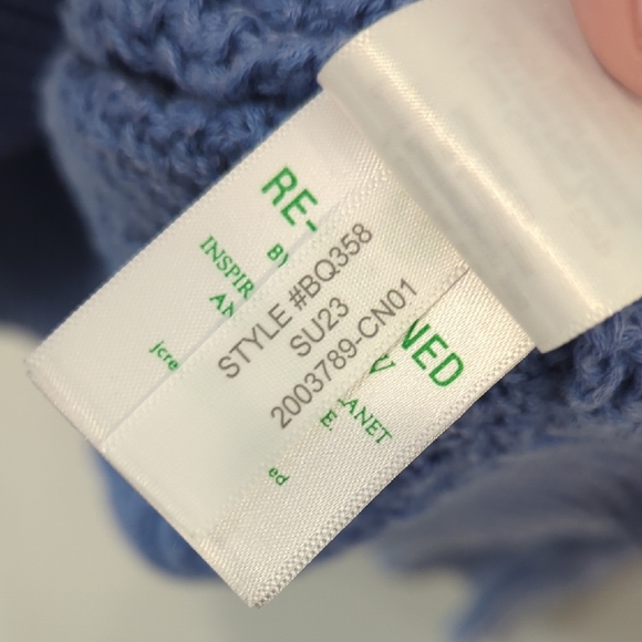 J Crew Cable-knit V-neck Cardigan Sweater Blue 💙 size Small 100% Cotton - Picture 6 of 9